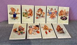 9 Cartes postales de Lawson Wood et le chimpanzé «Gran’Pop »